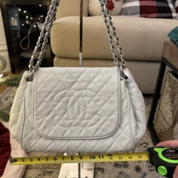 CHANEL TIMELESS ACCORDION BAG PURSE IN WINTER WHITE - Picture 14 of 15